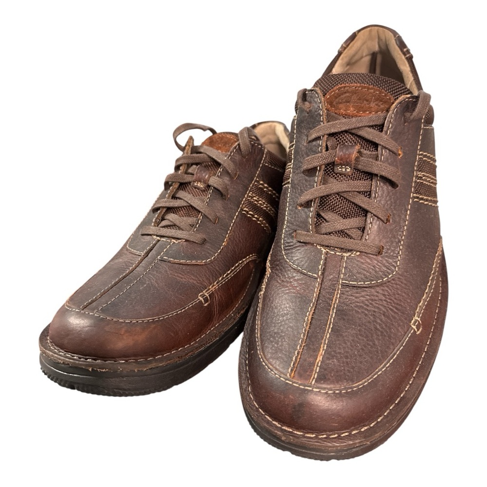 Clarks Brown Leather Bicycle Oxford Lace Up Casual Comfort Shoes Mens 10.5 Mint!